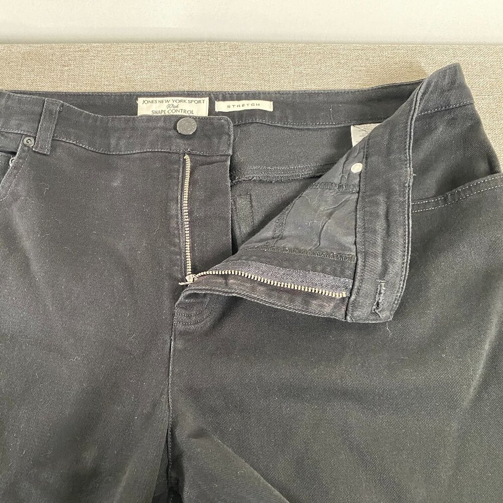Jones New York Sport Denim Jeans Women's 16 Stretch Mid Rise Shape Control Black - Picture 4 of 13